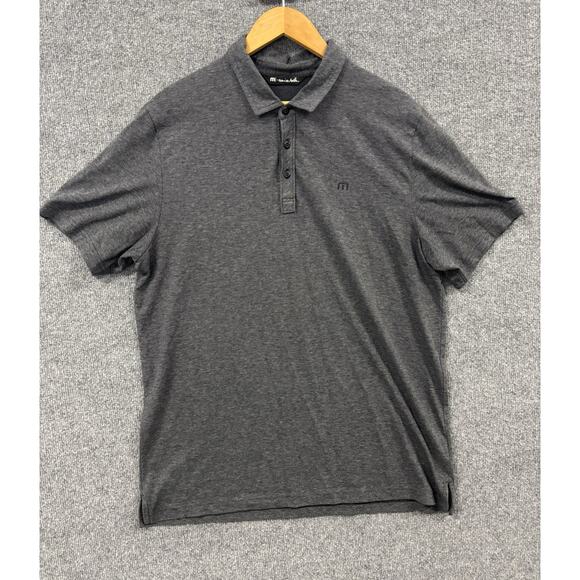 Travis Mathew Shirt Mens XL Polo Golf Gray Black Performance Short Sleeve - Picture 1 of 7